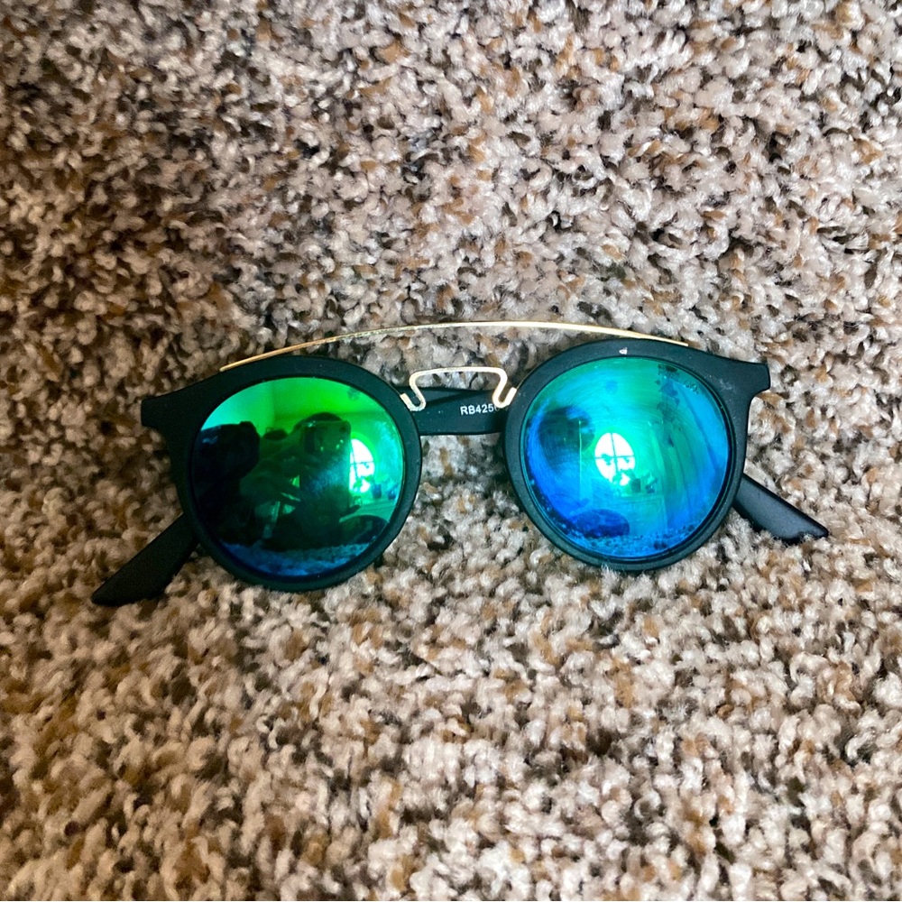 FUEL.CO blue and green sunglasses